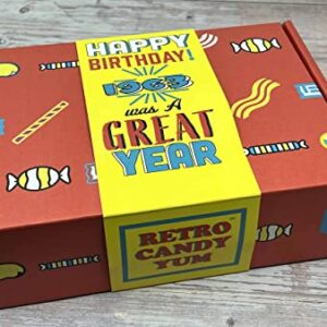 RETRO CANDY YUM 1963 Candy Birthday Box - Celebrate Your Loved One's 61st Birthday with Our Candy from 1963 - Candy from the 60s to Take a Trip Down Memory Lane - 1960s Nostalgia Gifts