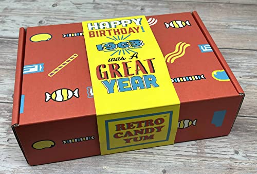 RETRO CANDY YUM 1963 Candy Birthday Box - Celebrate Your Loved One's 61st Birthday with Our Candy from 1963 - Candy from the 60s to Take a Trip Down Memory Lane - 1960s Nostalgia Gifts