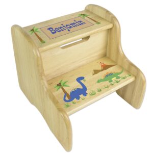 personalized natural step stool (dinosaur)
