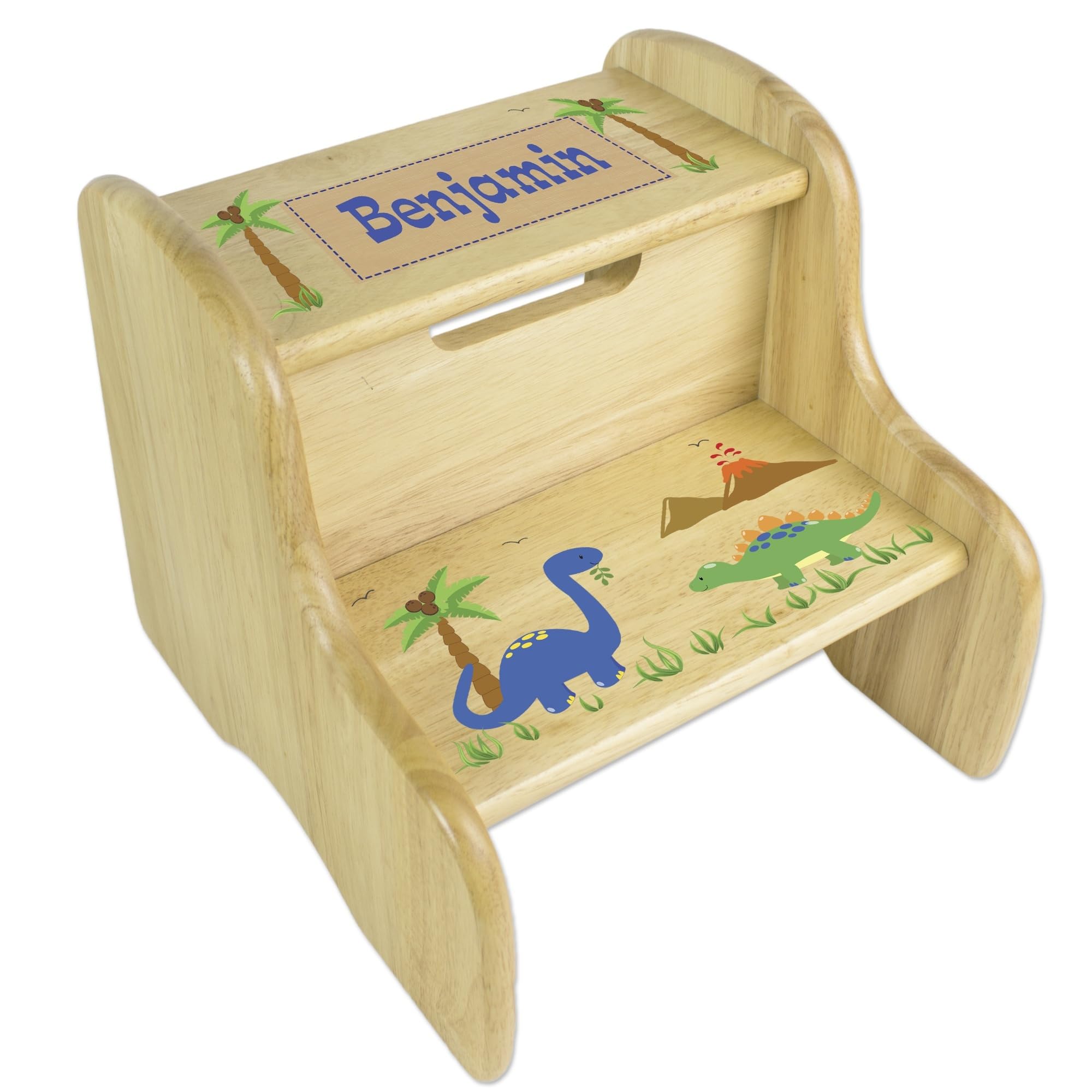 Personalized Natural Step Stool (Dinosaur)