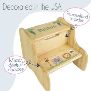 Personalized Natural Step Stool (Dinosaur)