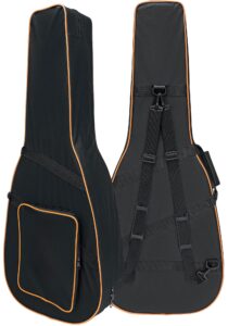 knox gear kn-sgc01 acoustic dreadnought guitar lightweight hard-foam case w/ back straps, black