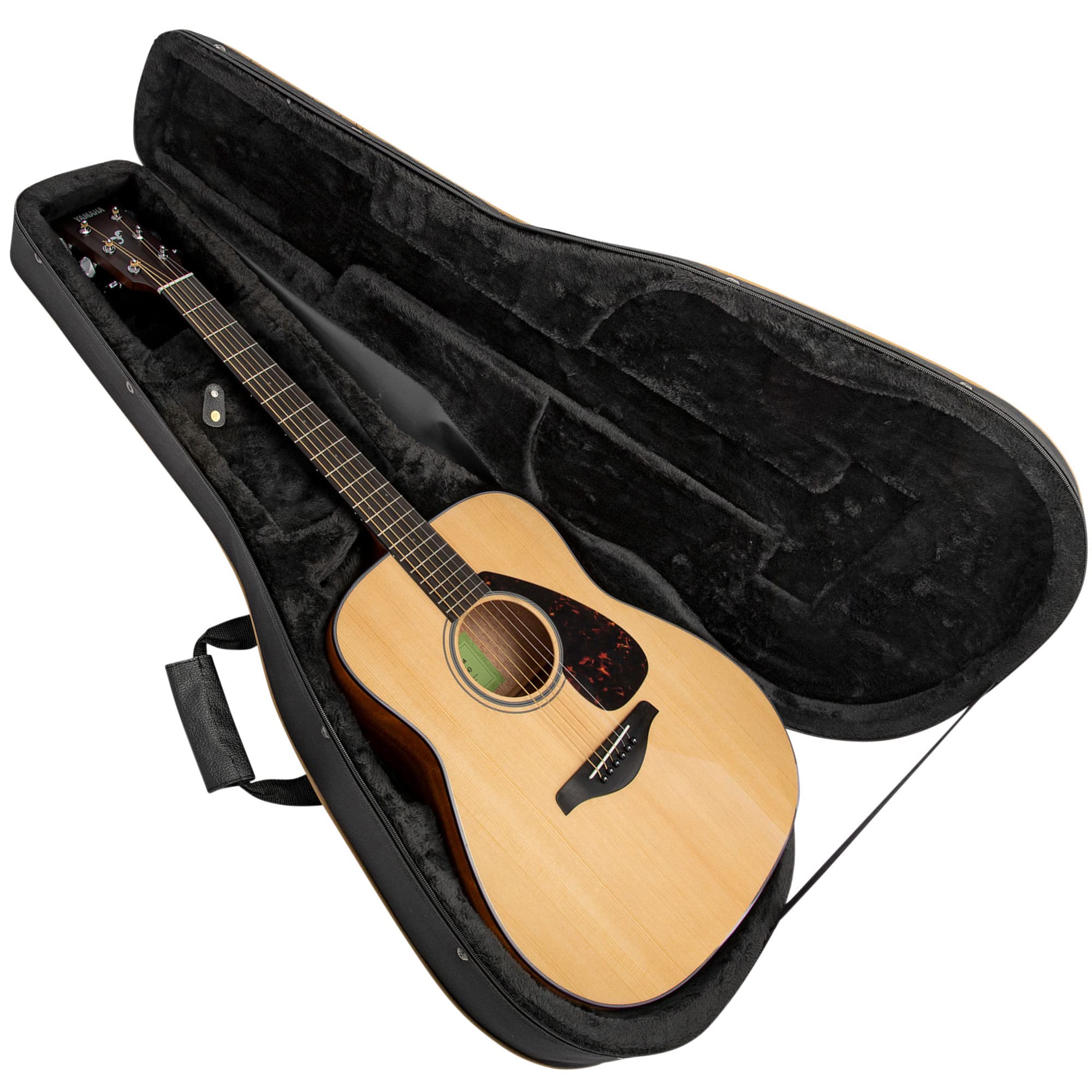 Knox Gear KN-SGC01 Acoustic Dreadnought Guitar Lightweight Hard-Foam Case w/ Back Straps, black