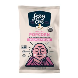lesserevil organic popcorn, himalayan pink salt, .88 ounce, 18 count