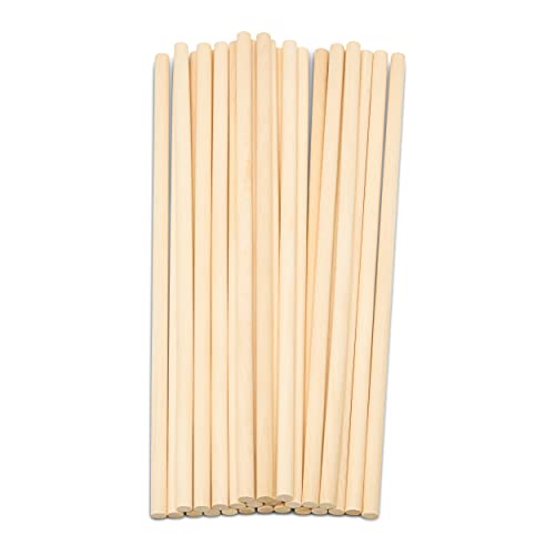 Dowel Rods Wood Sticks Wooden Dowel Rods - 3/8 x 12 Inch Unfinished Hardwood Sticks - for Crafts and DIYers - 25 Pieces by Woodpeckers