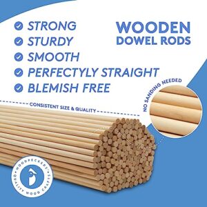 Dowel Rods Wood Sticks Wooden Dowel Rods - 3/8 x 12 Inch Unfinished Hardwood Sticks - for Crafts and DIYers - 25 Pieces by Woodpeckers