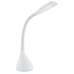 ottlite creative curves led desk lamp with adjustable neck - dimmable with 4 brightness settings & energy efficient natural daylight leds for home office, computer desk, & dorms