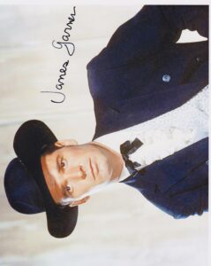 kirkland james garner, (as brett maverick), 8 x 10 autograph photo on glossy photo paper