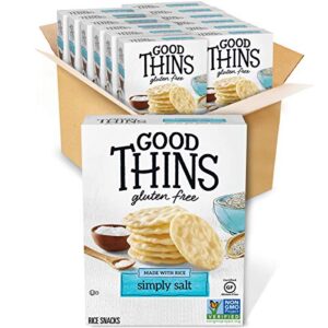 good thins simply salt rice snacks gluten free crackers, 3.5 ounce (pack of 12)