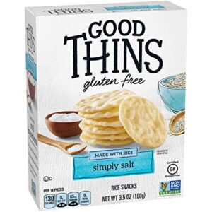 Good Thins Simply Salt Rice Snacks Gluten Free Crackers, 3.5 Ounce (Pack of 12)