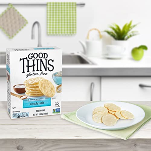 Good Thins Simply Salt Rice Snacks Gluten Free Crackers, 3.5 Ounce (Pack of 12)