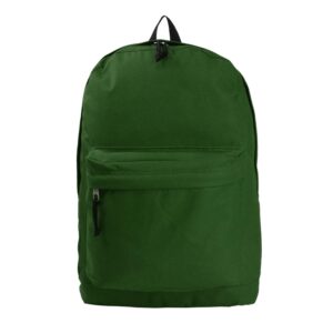 k-cliffs basic backpack classic simple school book bag student daily daypack 18 inch (green)