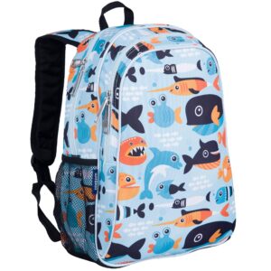 Wildkin 15-Inch Kids Backpack for Boys & Girls, Perfect for Early Elementary Daycare School Travel, Features Padded Back & Adjustable Strap (Big Fish)