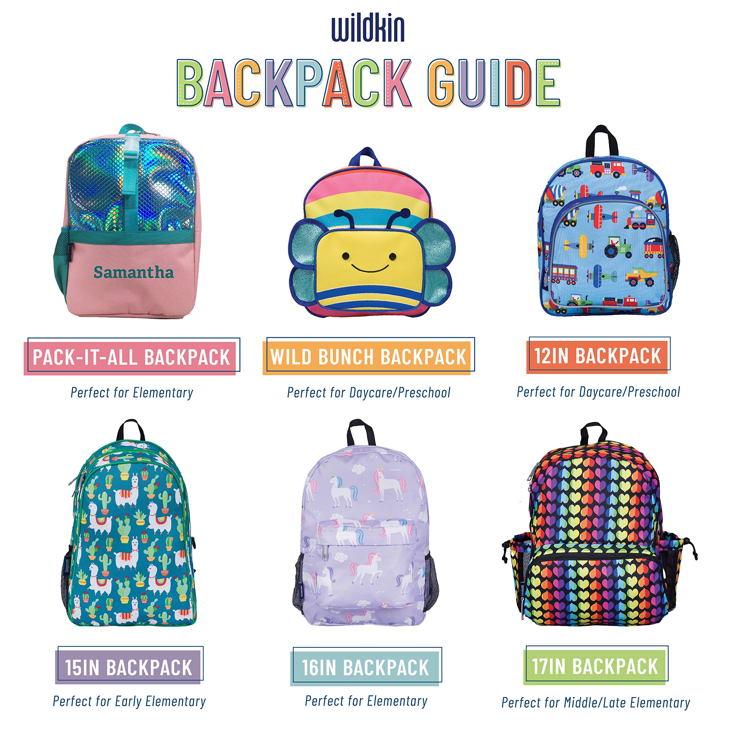 Wildkin 15-Inch Kids Backpack for Boys & Girls, Perfect for Early Elementary Daycare School Travel, Features Padded Back & Adjustable Strap (Big Fish)