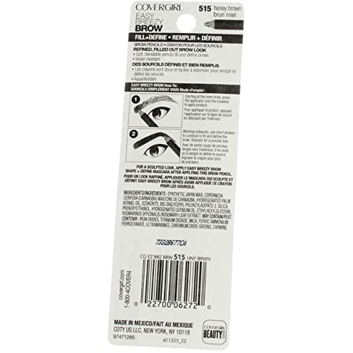 Covergirl Easy Breezy Brow Fill and Define, 515 Honey Brown (Pack of 3)