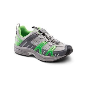 dr. comfort refresh women's therapeutic diabetic extra depth shoe: grey/lime 10 wide (c-d)