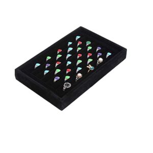 yosoo jewelry ring earrings display box cufflinks storage tray case holder organizer (black) jewelry ring insert jewelry box ring holder inserts