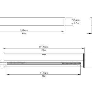 40 Inch Indoor Fireplace Insert - Ventless Ethanol Burner - EHB4000