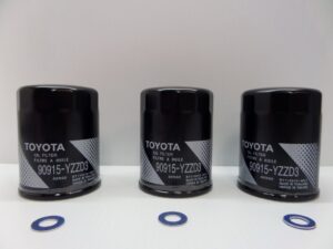 toyota oil filter 3-pack with gaskets genuine oe oem 90915-yzzd3 & 90430-12031