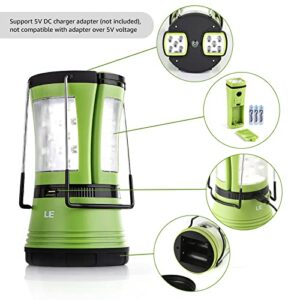 LE LED Camping Lantern Rechargeable, 600LM, Detachable Flashlight, Camping Essentials, Perfect Lantern Flashlight for Hurricane Emergency, Hiking, Fishing and More, USB Cable and Car Charger Included