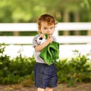 John Deere Baby Cuddle Snuggle Security Blanket Boy Girl Farm Animal Cow Pig Chick, GREEN