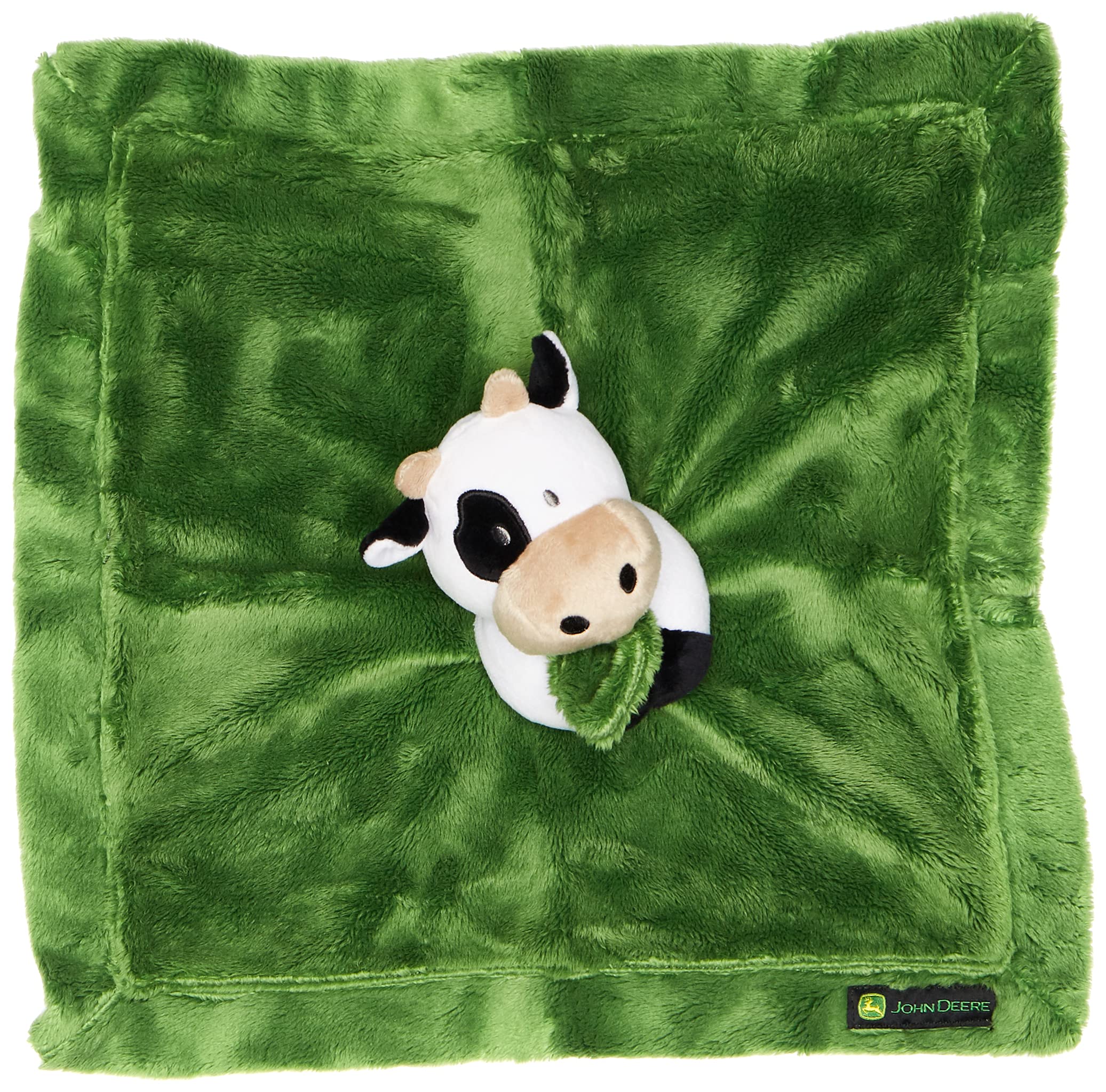 John Deere Baby Cuddle Snuggle Security Blanket Boy Girl Farm Animal Cow Pig Chick, GREEN