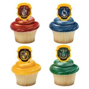 harry potter - hogwarts houses cupcake rings - 24 pc by decopac