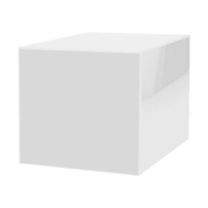 10" acrylic display riser box with one open side no lid versatile glossy white square lucite retail product platform or merchandise storage bin by marketing holders
