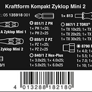 Wera - 5135918001 Kraftform Kompakt Zyklop Mini, Set of 27