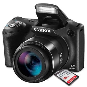 canon powershot sx420 is (black) with 42x optical zoom and built-in wi-fi digital camera & 16gb sdhc + mini tripod +ac/dc turbo travel charger + cleaning pen + along with a deluxe bundle