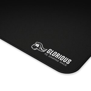 Glorious Mouse Mat/Pad - Large, Wide (XXL Extended) Black Cloth Mousepad, Stitched Edges | 18inx36in (G-XXL)