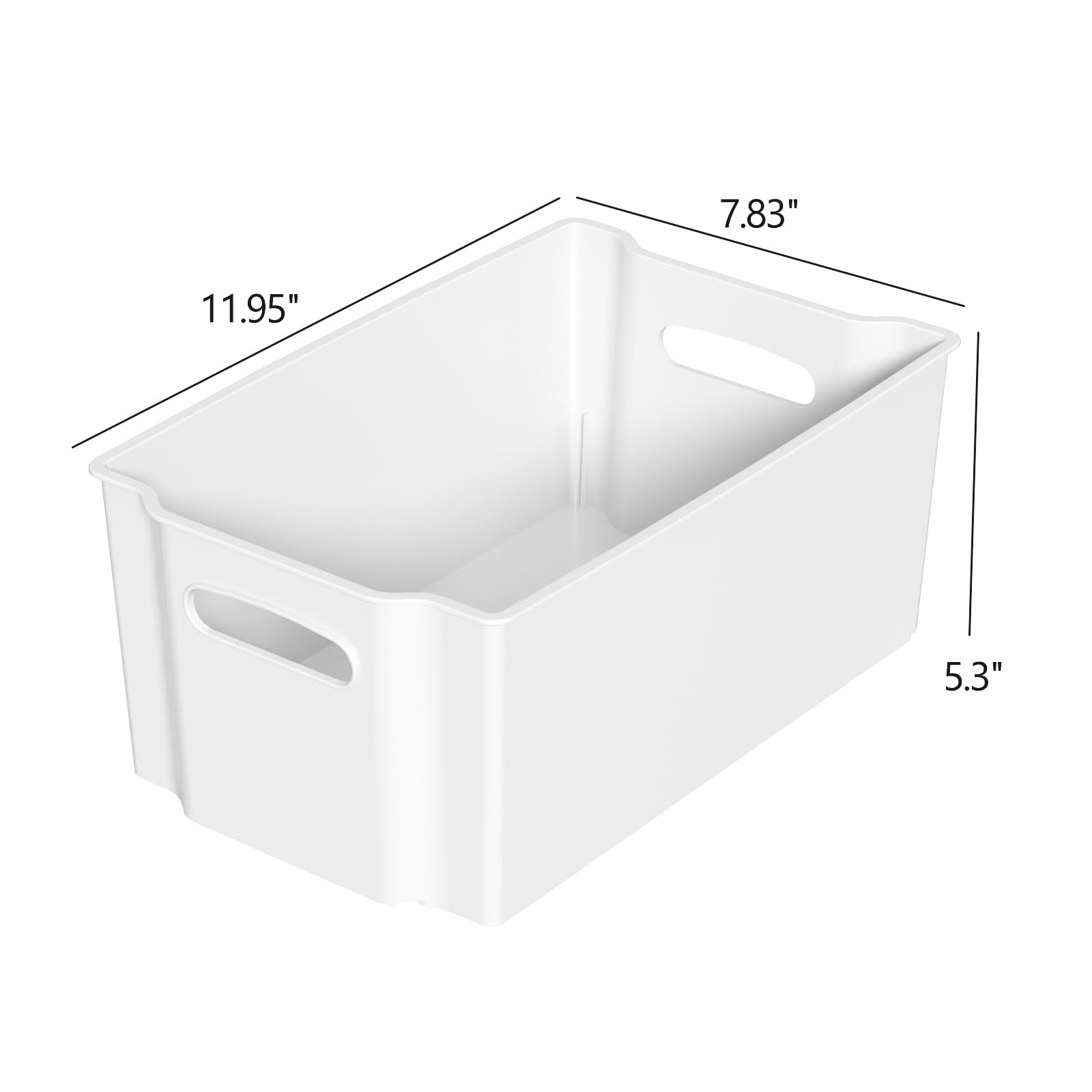 Hommp 4-Pack Plastic Storage Bin, Stackable Pantry Organizer Bins, White