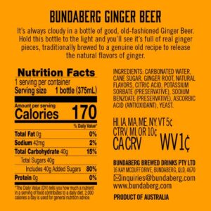 Bundaberg Ginger Beer, 12.7 Fl Oz Bottles, 4 Pack