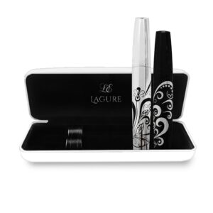 400x silk fiber lash mascara - best for thickening & lengthening eyelashes - premium quality, last all day, waterproof, smudge proof, hypoallergenic - includes carry case