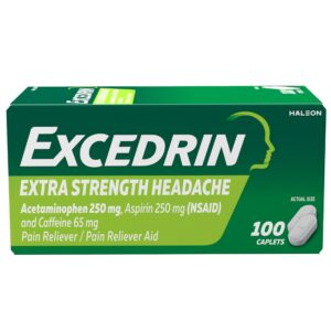 excedrin extra strength pain relief caplets – headache relief – 100 count