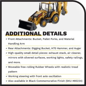 1:50 Caterpillar 420F2 IT Backhoe Loader - High Line Series by Diecast Masters - 85233 (Comes with Auger, Material Arm, Pallet Fork, and H70 Hammer attachments)