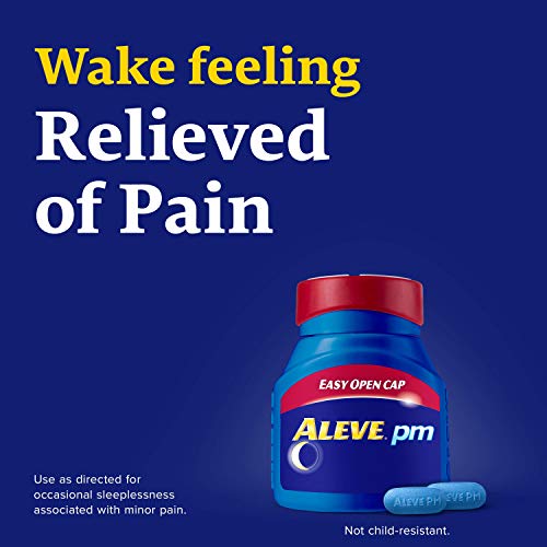 Aleve PM Caplets, Fast Acting Sleep Aid and Pain Relief for Headaches, Muscle Aches, Non-Habit Forming 220 mg Naproxen Sodium and 25 mg Diphenhydramine HCl Capsules, 80 count