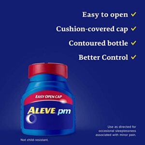 Aleve PM Caplets, Fast Acting Sleep Aid and Pain Relief for Headaches, Muscle Aches, Non-Habit Forming 220 mg Naproxen Sodium and 25 mg Diphenhydramine HCl Capsules, 80 count