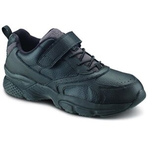 apex shoe's a6000m strap 'n lace walker sneaker, black, 9.5 xx-wide