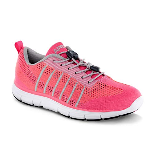 Apex Shoe's A7200W Breeze Athletic Knit Sneaker Running, Pink, 8.5 XX-Wide