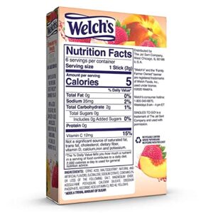 Welch's Singles To Go Water Drink Mix - Powder Sticks, Strawberry Peach, 0.48 Ounce (Pack of 12)