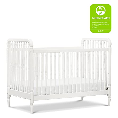 Namesake Liberty 3-in-1 Convertible Spindle Crib with Toddler Bed Conversion Kit in White, Greenguard Gold Certified