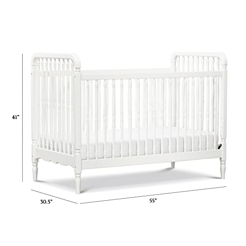 Namesake Liberty 3-in-1 Convertible Spindle Crib with Toddler Bed Conversion Kit in White, Greenguard Gold Certified