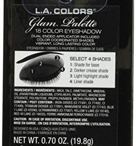L.A. COLORS 18 Color Eyeshadow Palette, Shady Lady, 0.70 Oz,Powder