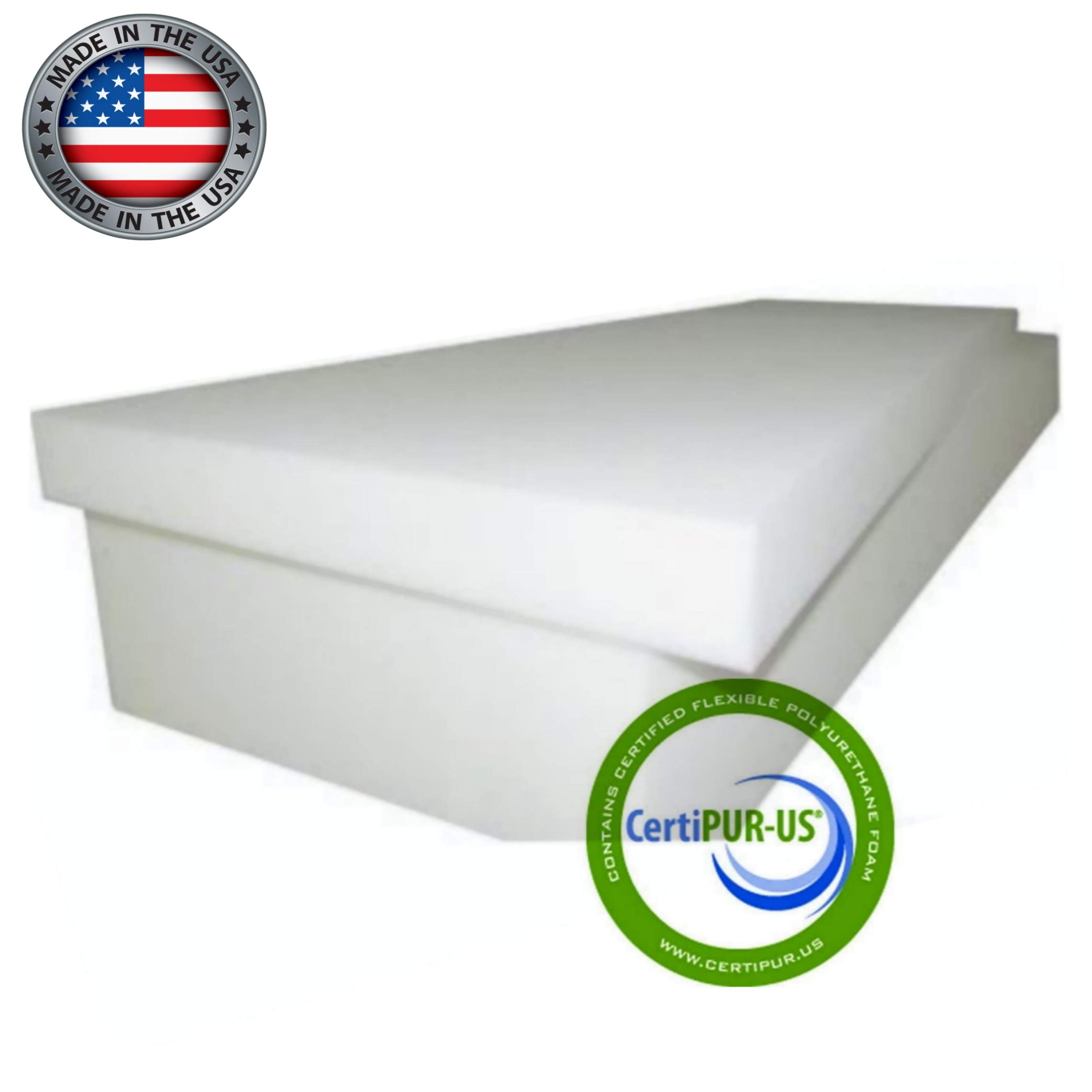 Isellfoam High Density Upholstery Foam 6 inches Height x 30 inches Width x 80 inches Length (Firm) Density 46ILD High Density Upholstery Foam Cushion CertiPUR-US Certified Foam, Made in USA