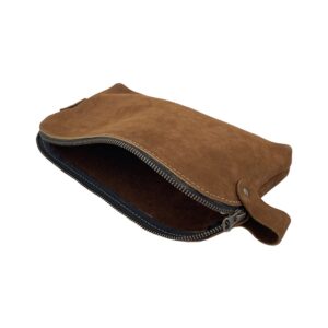 Hide & Drink, Large Rustic All Purpose Dopp Kit Utility Bag for Cords & Chargers, Travel Bag, Multi-Purpose Bag, Full Grain Leather, Handmade, Swayze Suede