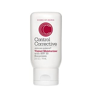 control corrective tinted moisturizer with spf 30, 2.5 oz - non-greasy hydration, subtle, healthy-looking, even out skin tone, moisturizes & protects, zinc, titanium, natural sunscreen, sheer coverage