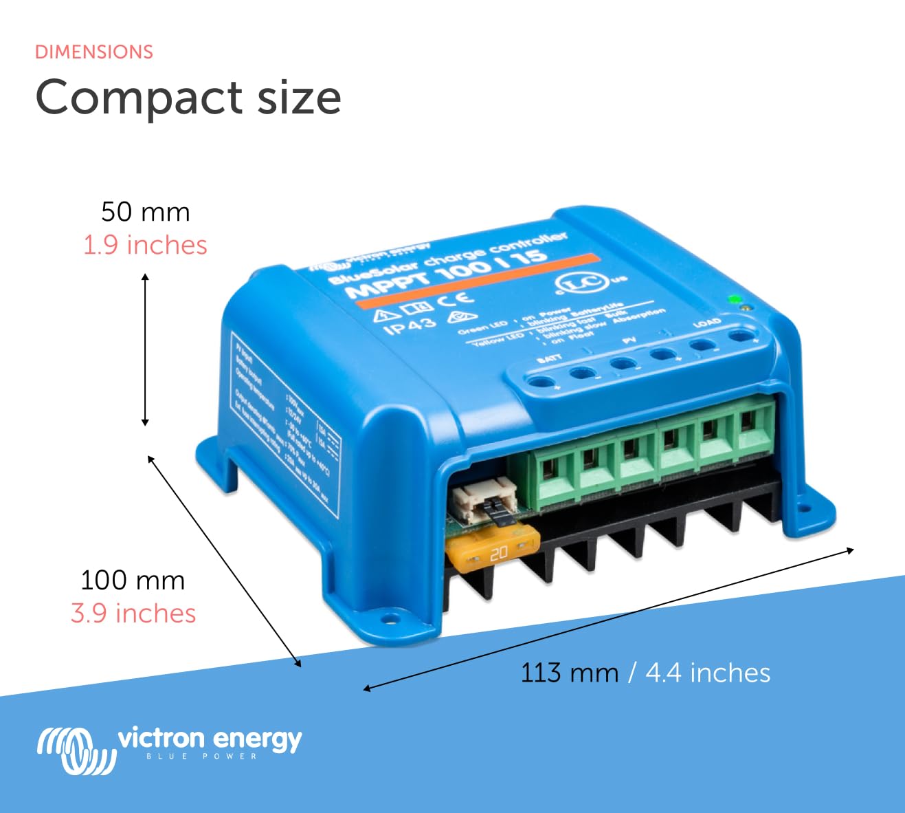 Victron Energy BlueSolar MPPT 100V 15 amp 12/24-Volt Solar Charge Controller