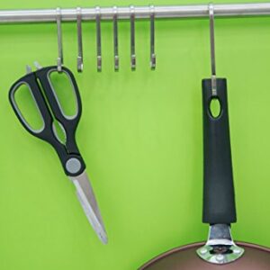 RuiLing Premium 6 Pack Size X-Large Brushed Stainless Flat S Hooks Kitchen Pot Pan Hanger Clothes Storage Rack.