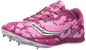 saucony women's vendetta track shoe, pink/white, 10.5 m us